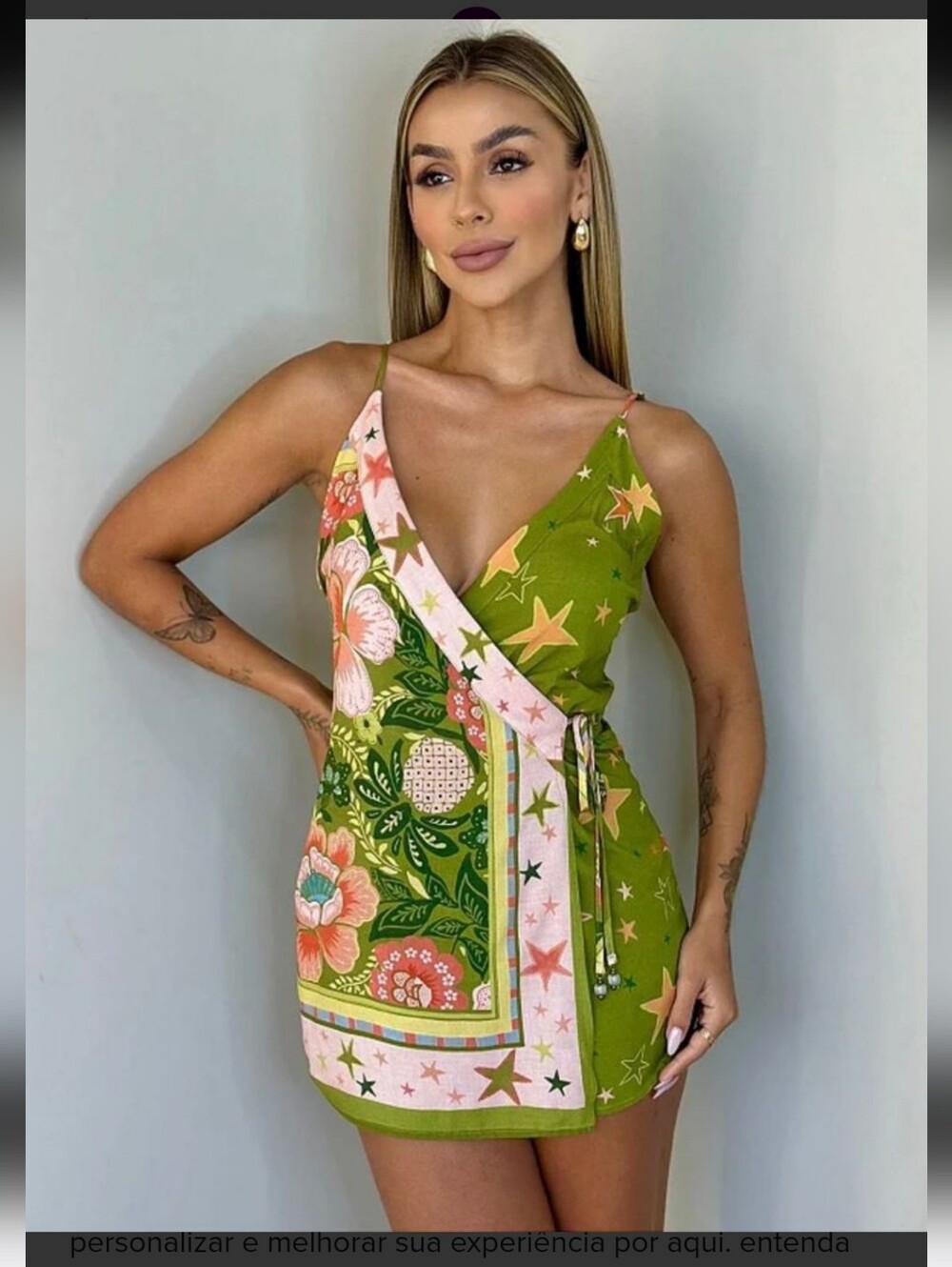 FARM Rio‎ Tropical Floral Wrap Romper Green Pink Pineapple Garden Print Sz Small